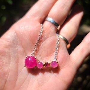 Star rubies & garnet sterling & gold necklace